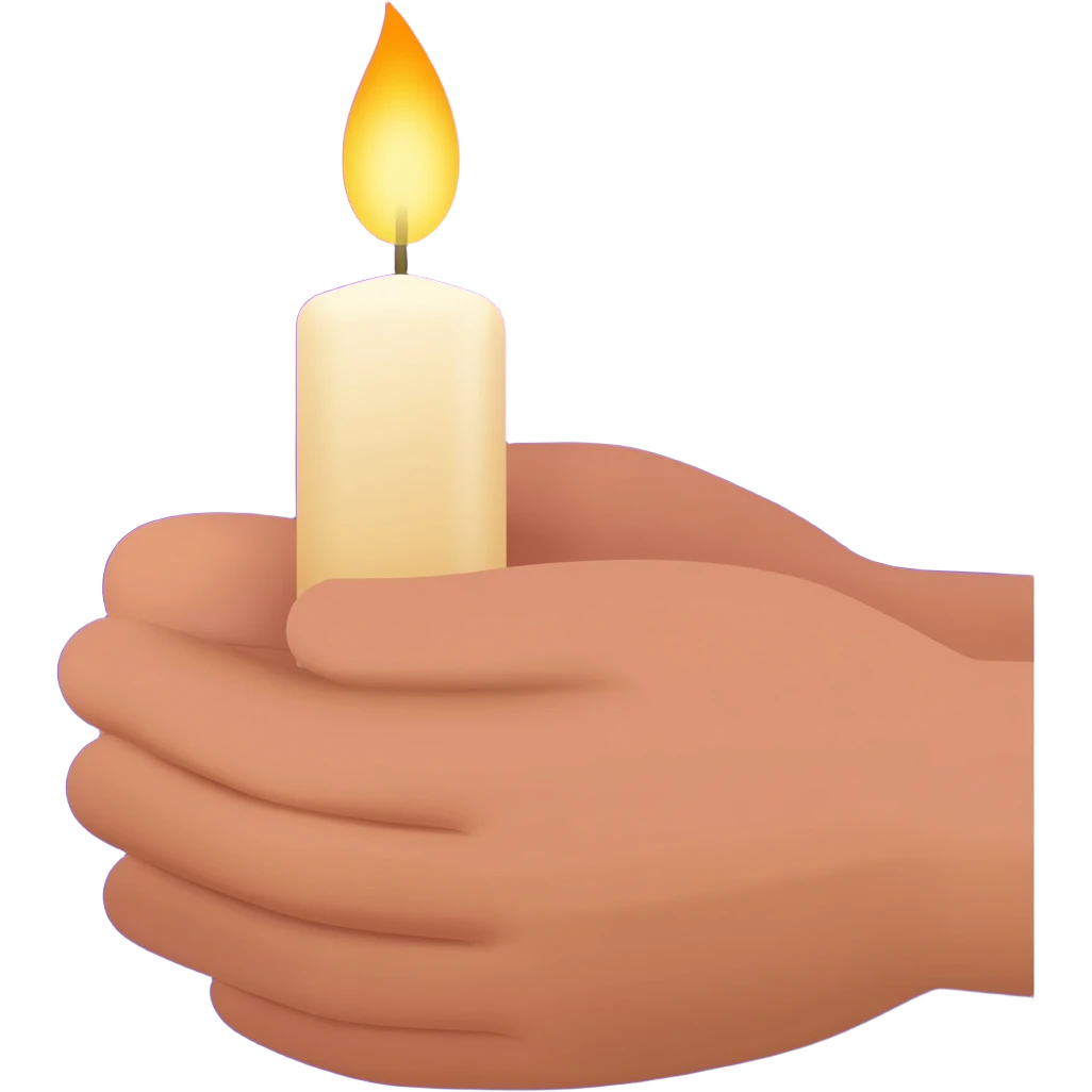 A fb picture that shows thanks with a hands praying and a candle burning with vilet bluish color background emoji