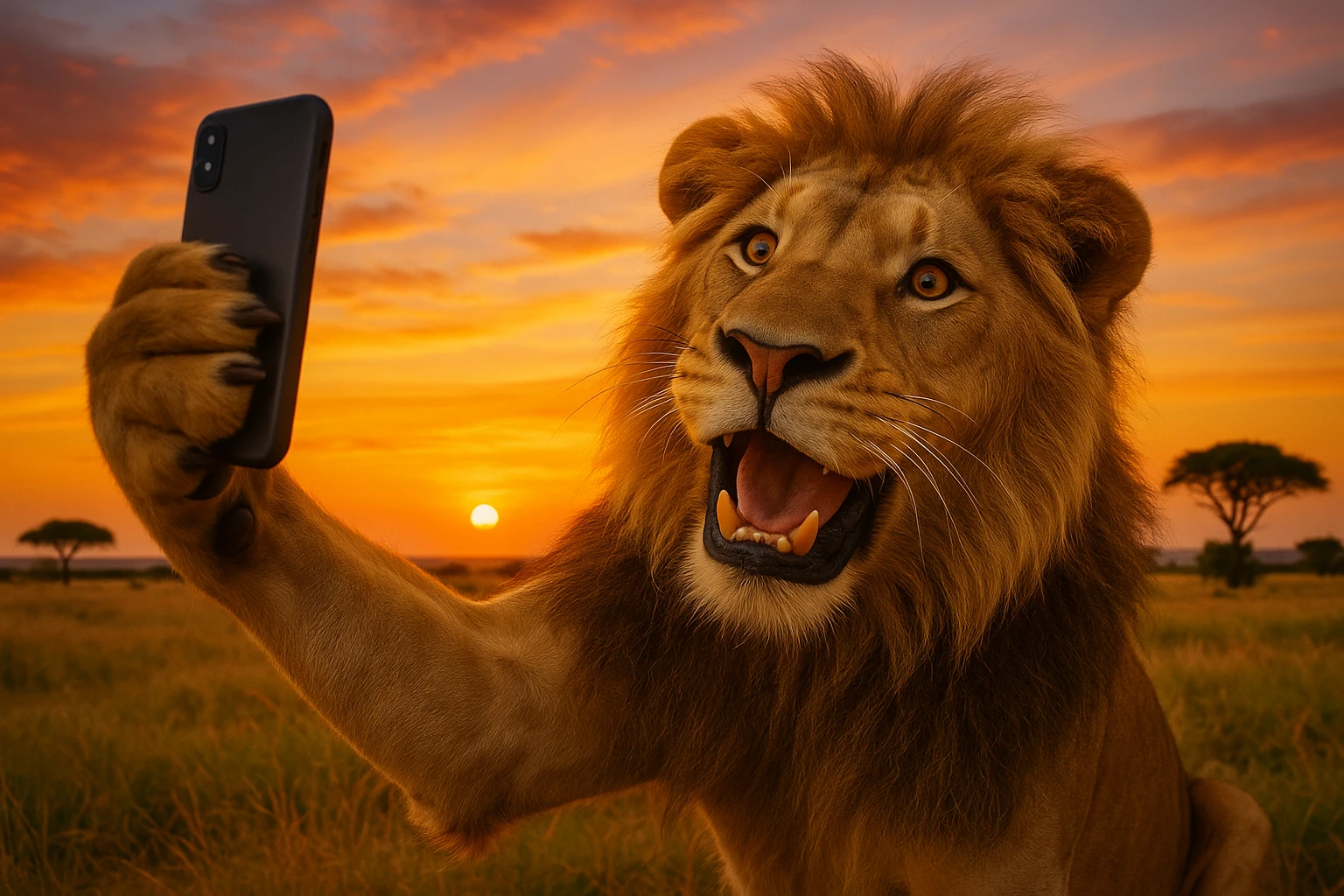 Selfie lion emoji