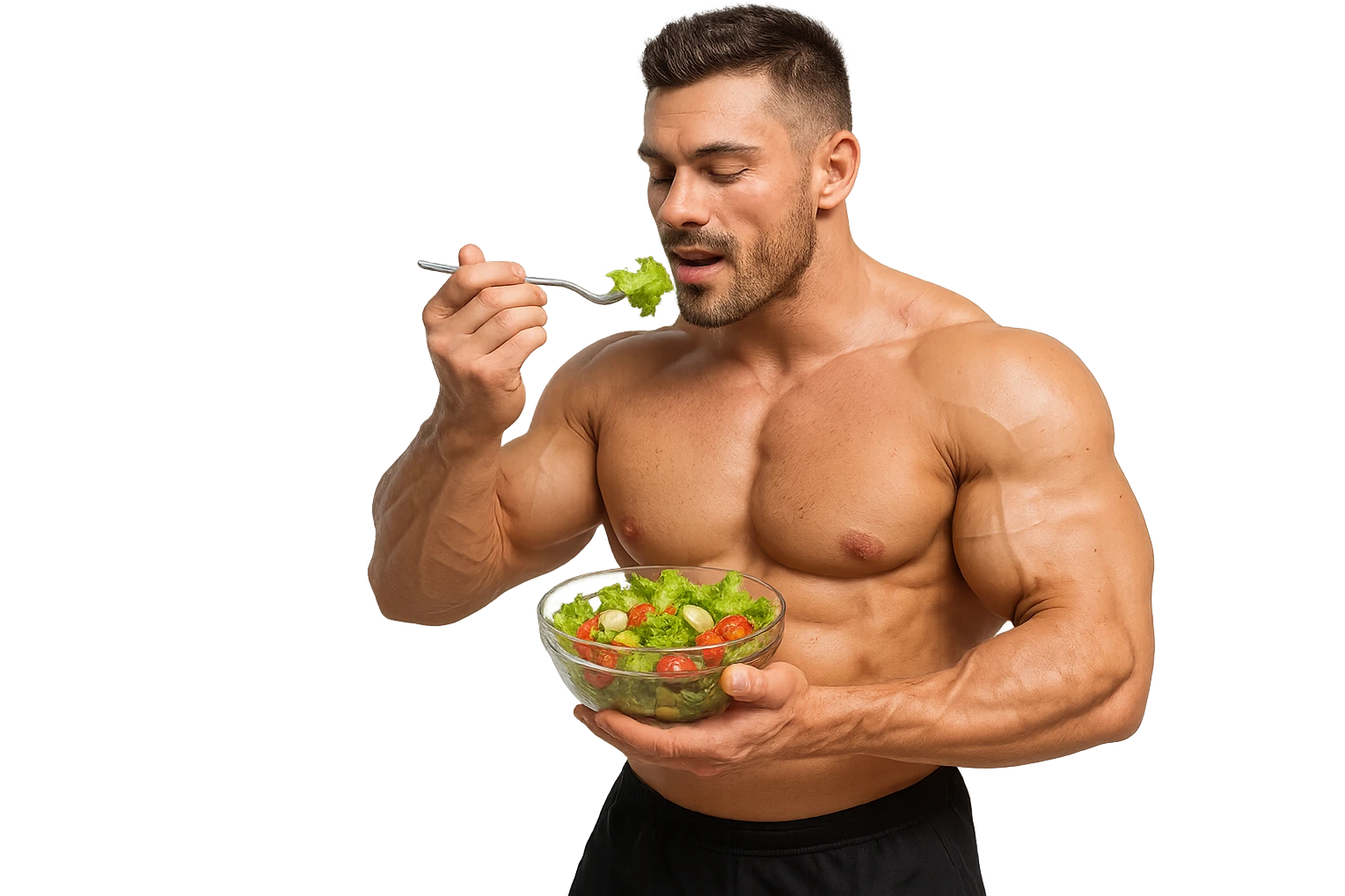 UOMO FITNESS CHE MANGIA INSALATA emoji
