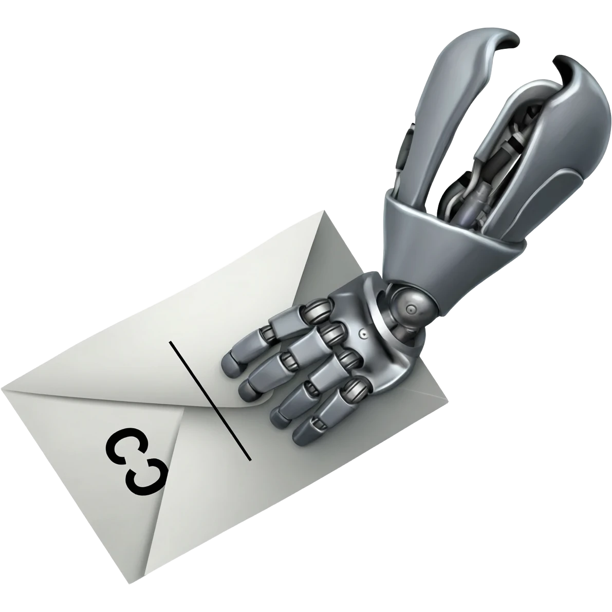 A robot terminator arm (like this 🦾) holding a document thats says "CV") emoji
