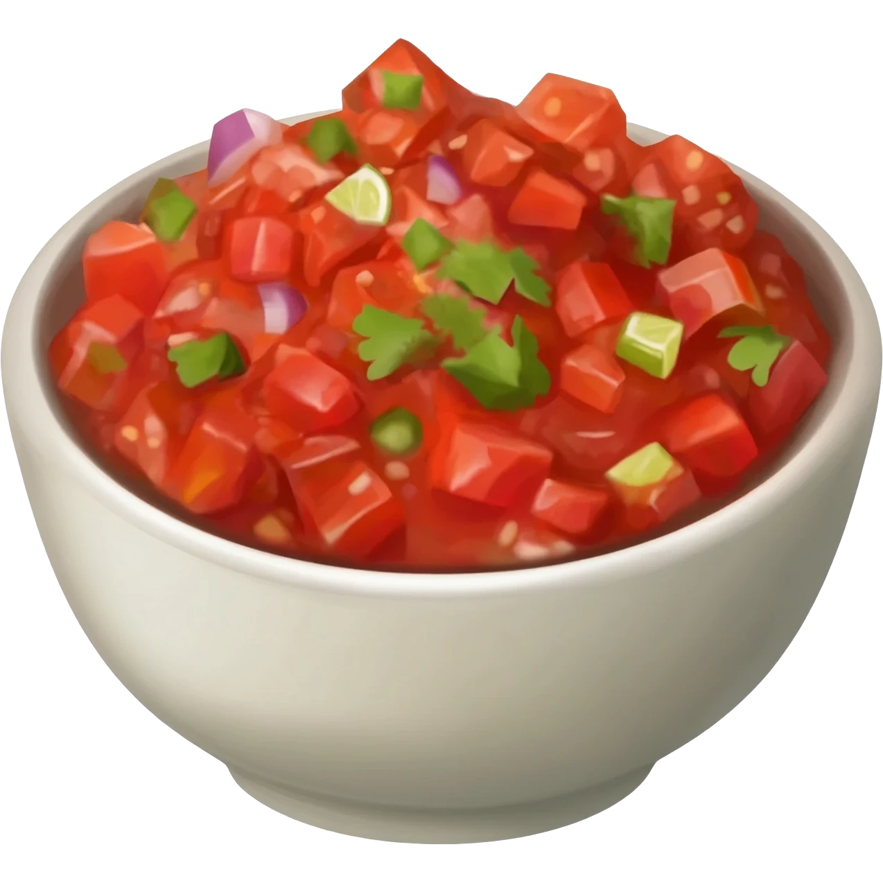 A bowl or cup of red salsa. emoji