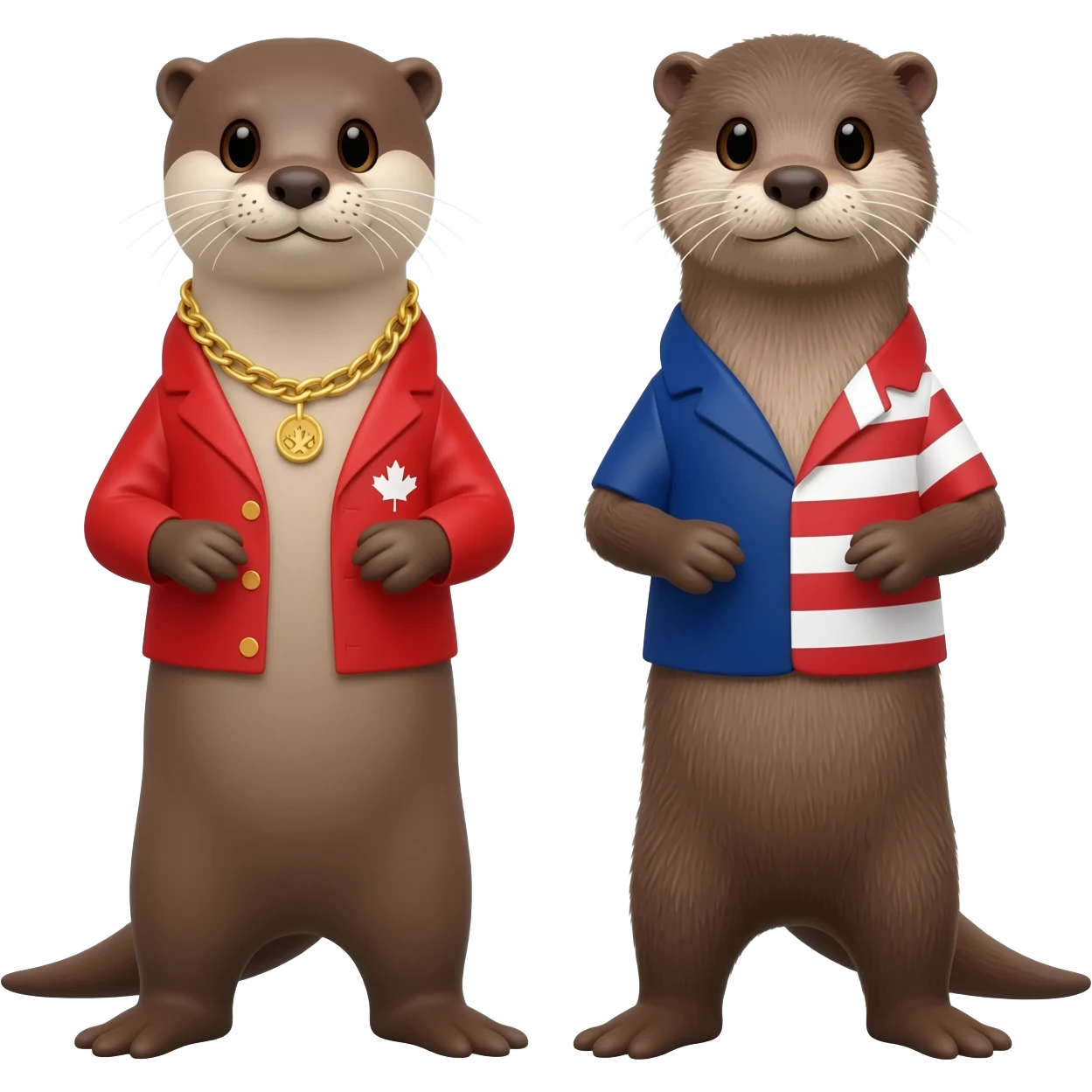 a canadian and american otter with swag emoji