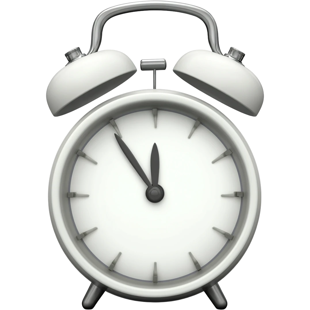 white alarm clock emoji