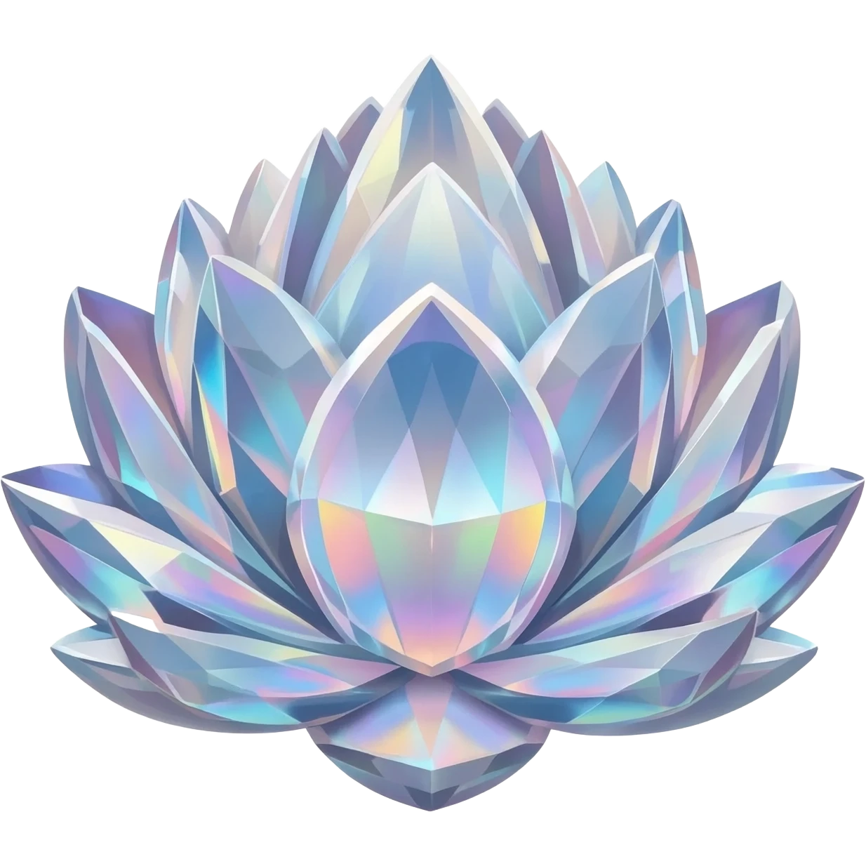 enormous floating gemstone lotus slowly blooming emoji