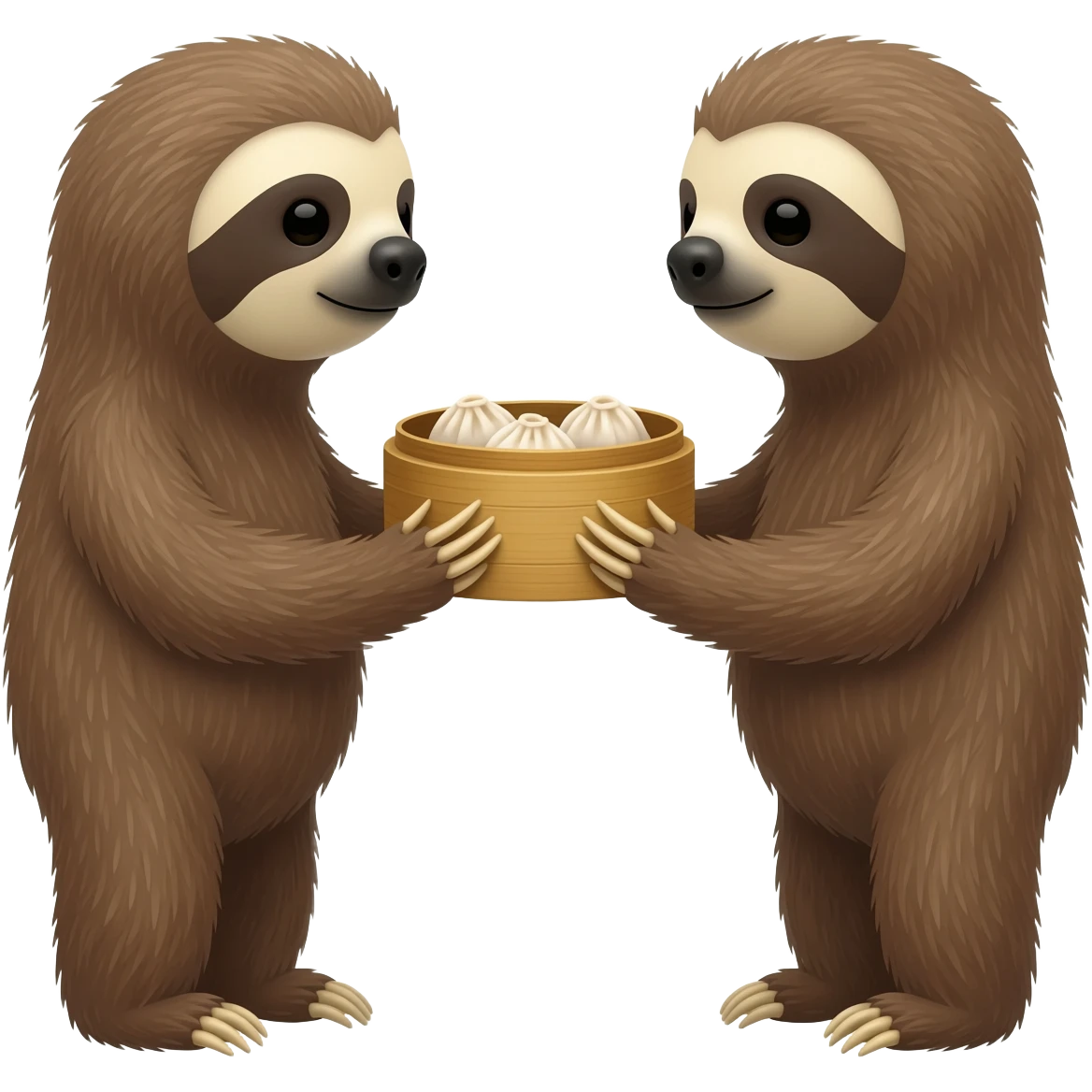 Two sloths having dim sum emoji