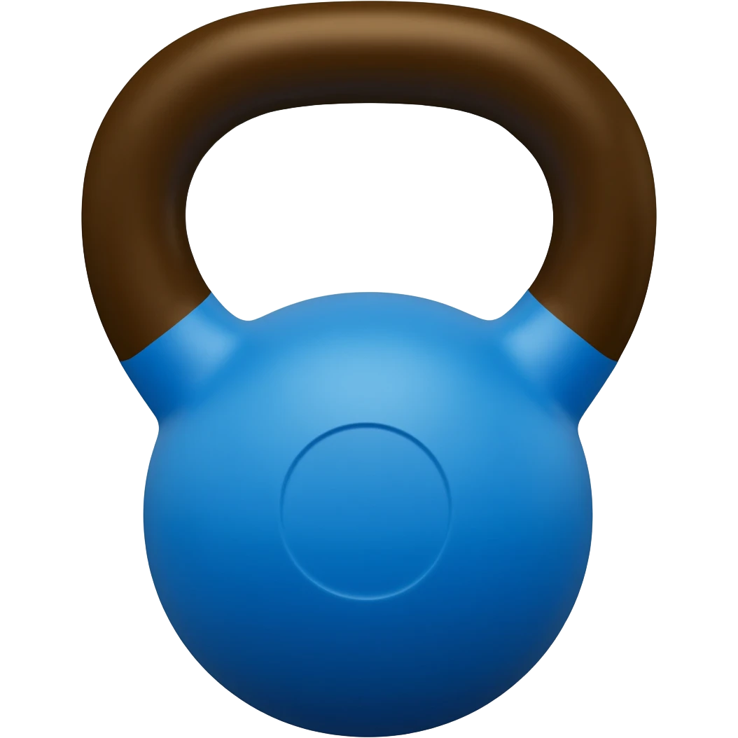 blue and brown kettlebell emoji