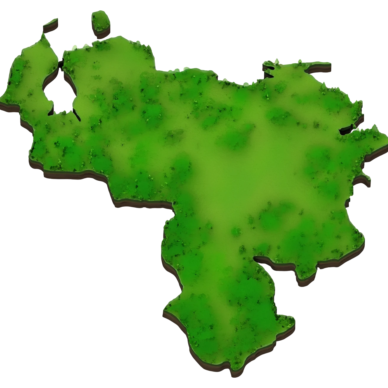 mapa de venezuela, resaltando el estado falcon en 3d emoji