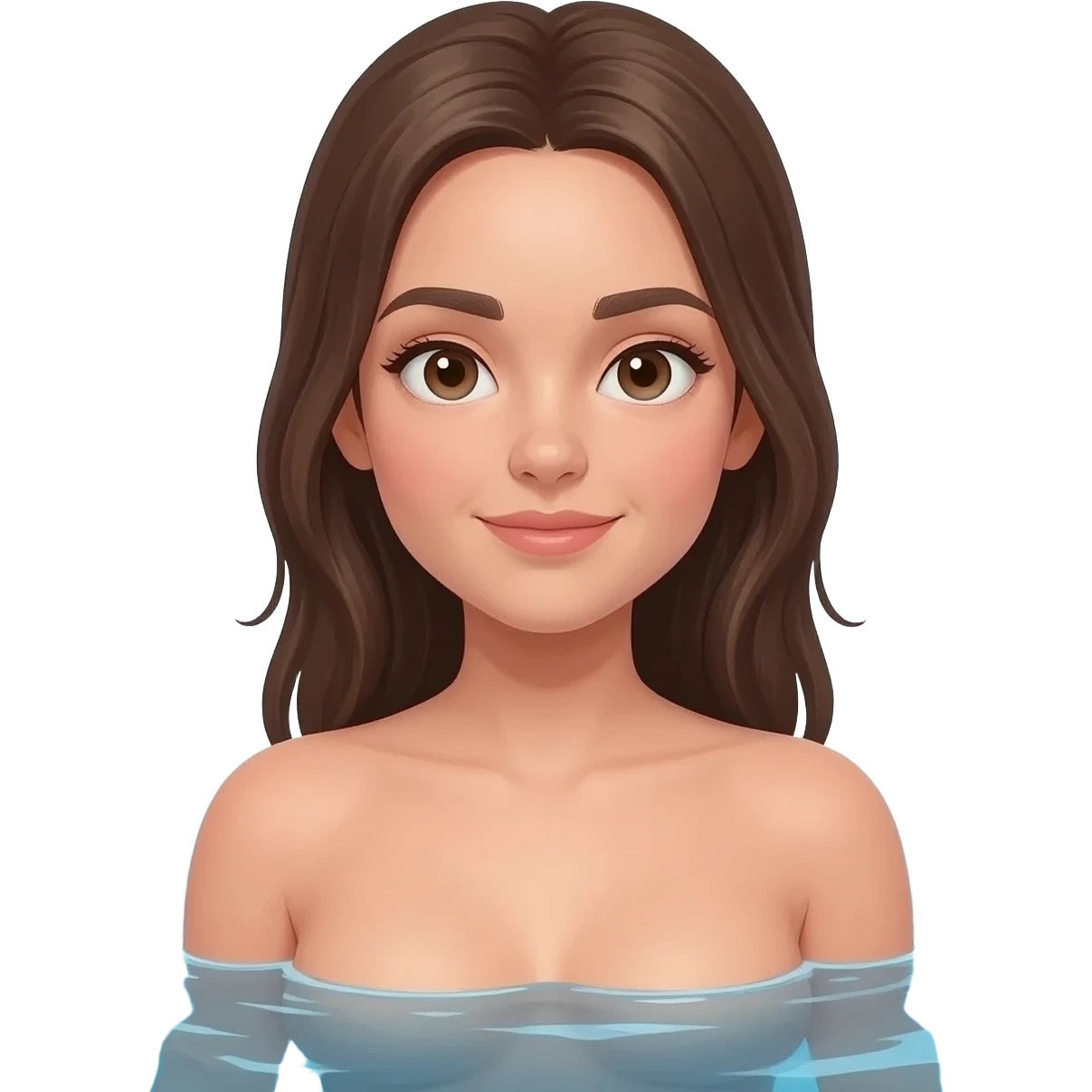 A naked girl in the pool emoji