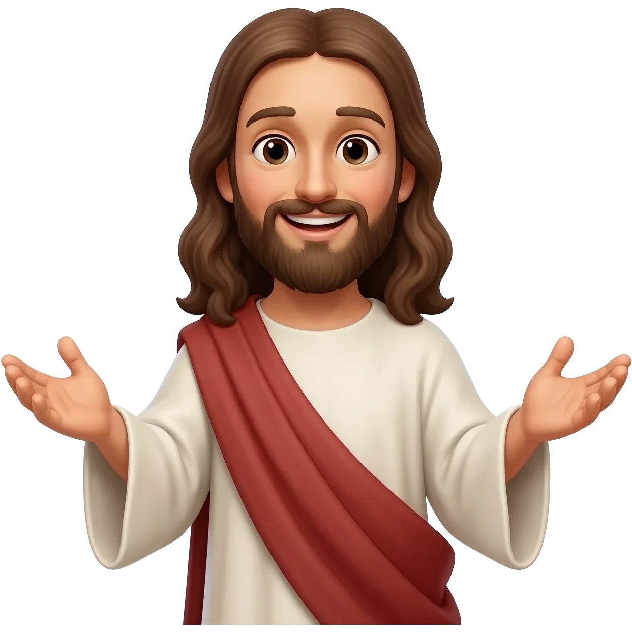 нарисуй Иисуса как он ждет с улыбкой и распростертыми объятиями emoji