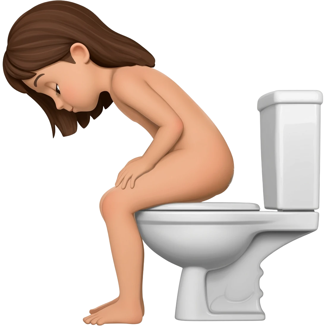 Little girl nude body peeing in toilet emoji