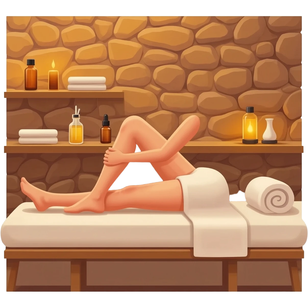 legs massage in a luxury spa emoji