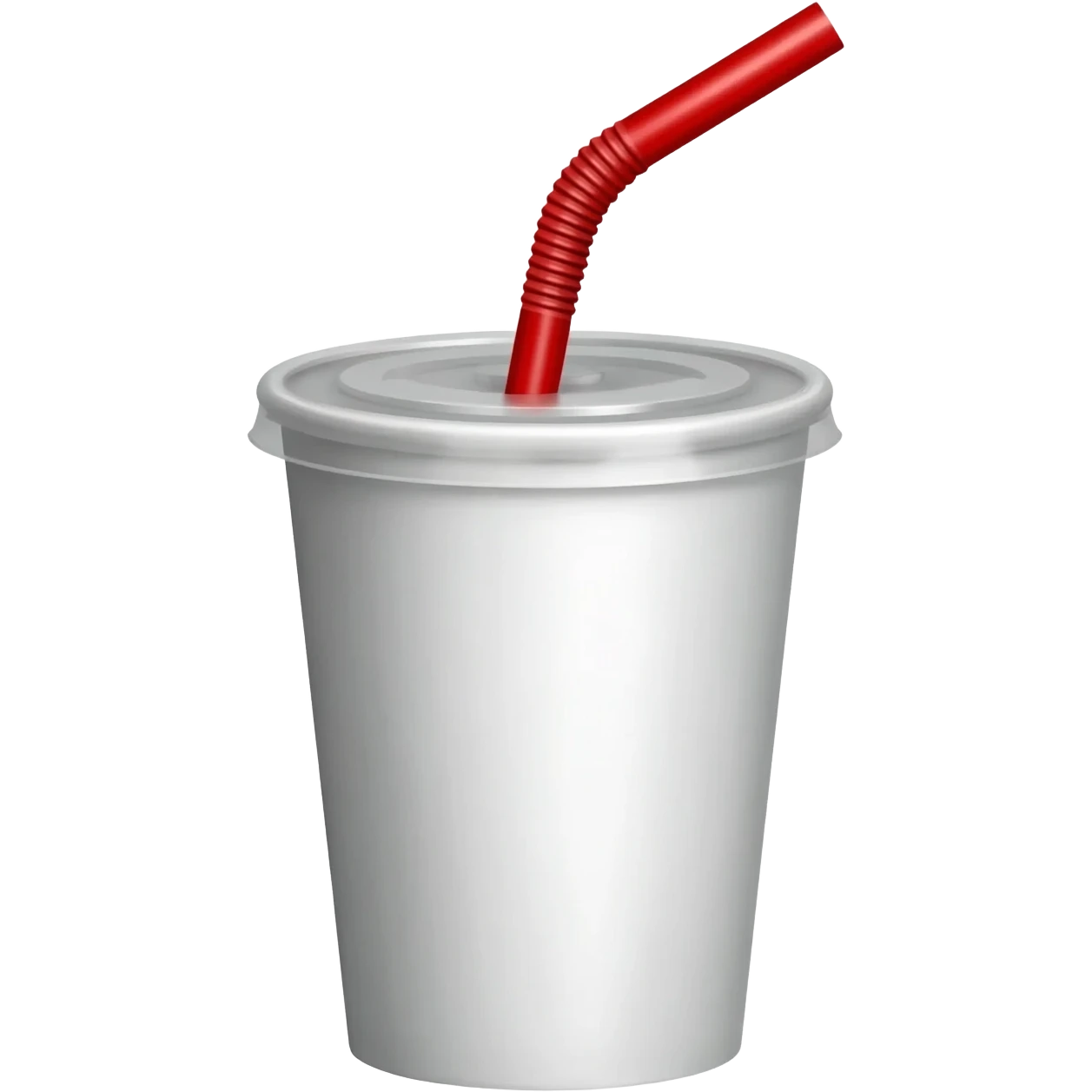 plain white soda cup from a fast food restaurant red straw emoji