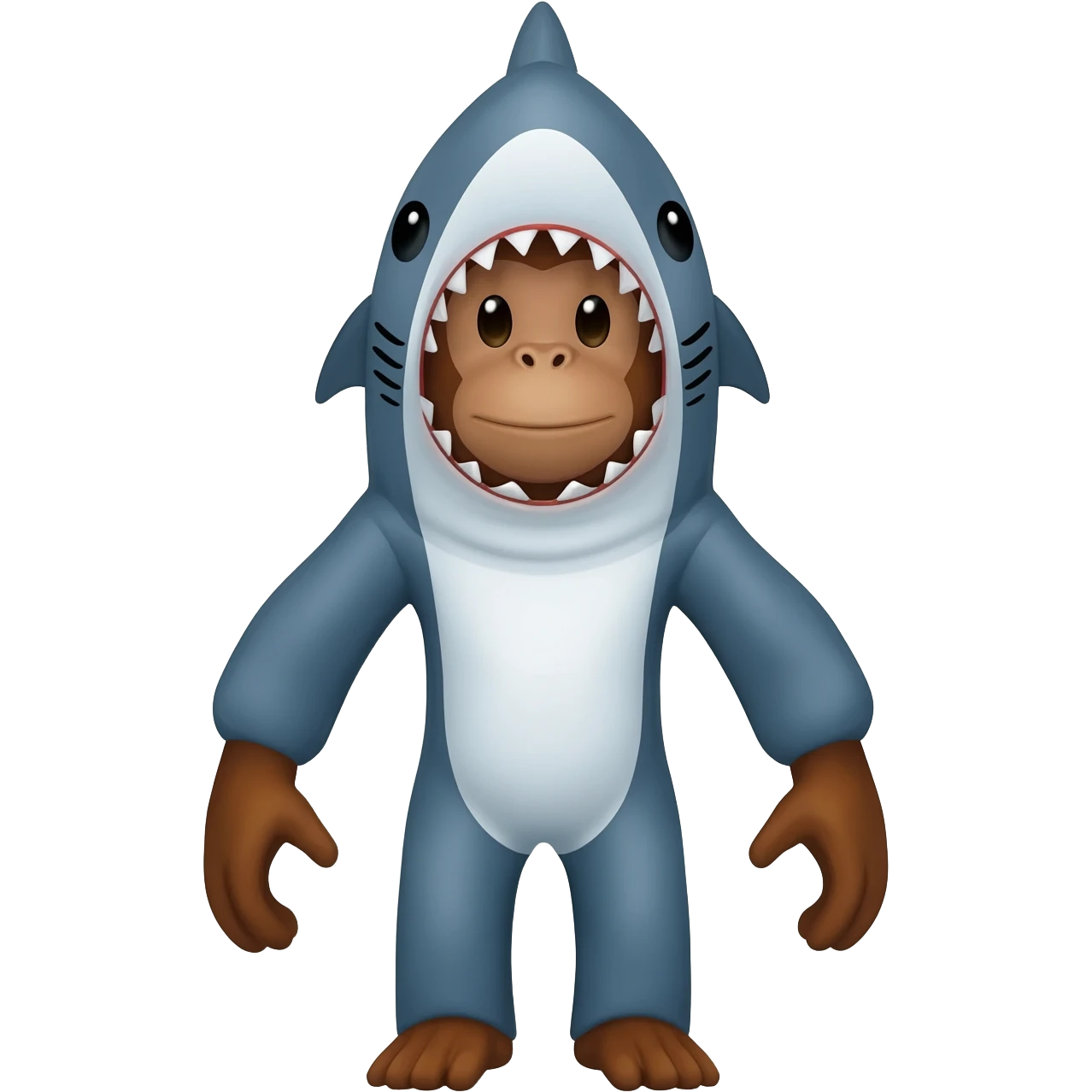 monkey in shark outfit emoji