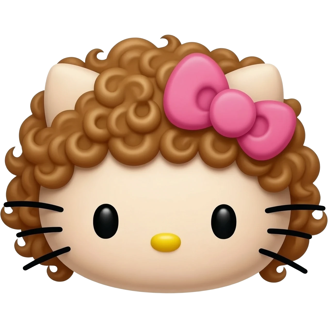 Hell Kitty com cabelo cacheado e franjinha cacheada emoji