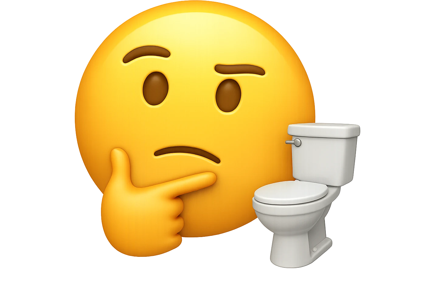 emoji stile iphone che riguarda l'argomento "stipsi/andrò al bagno oggi?", iperrealistico 4k emoji