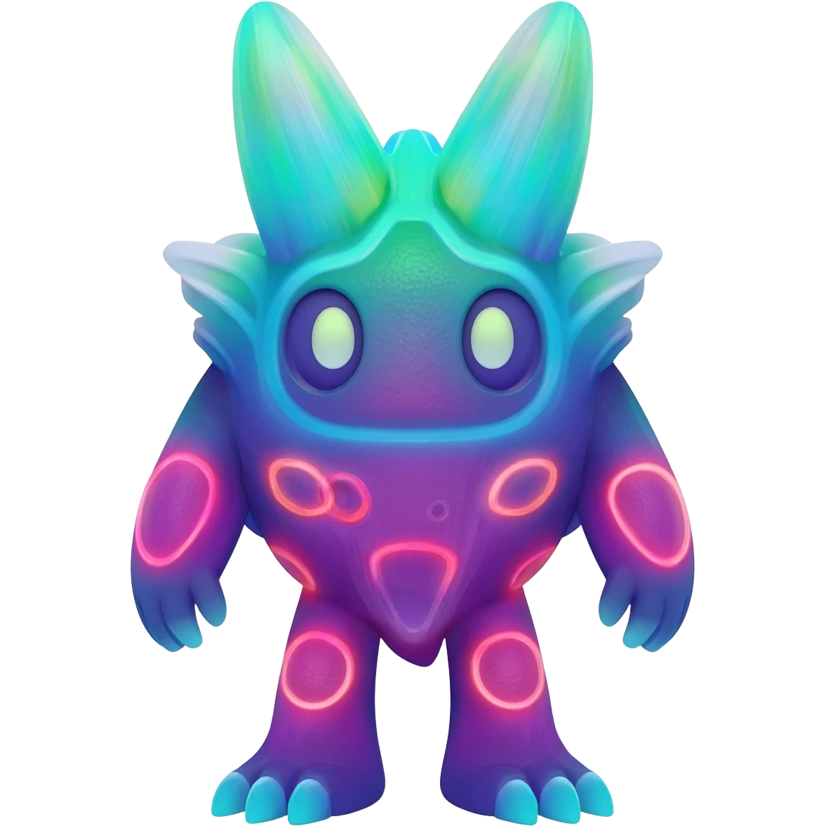 An exotic neon colorful unique bizarre eccentric Fakémon-creature (full body) emoji