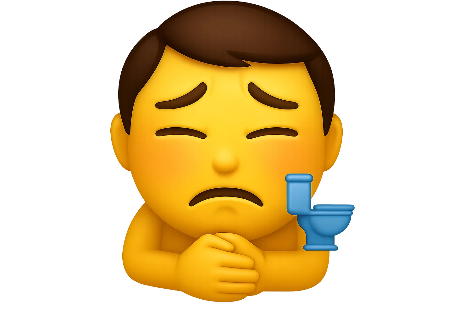 emoji stile iphone che riguarda l'argomento "stipsi/andrò al bagno oggi?", iperrealistico 4k emoji