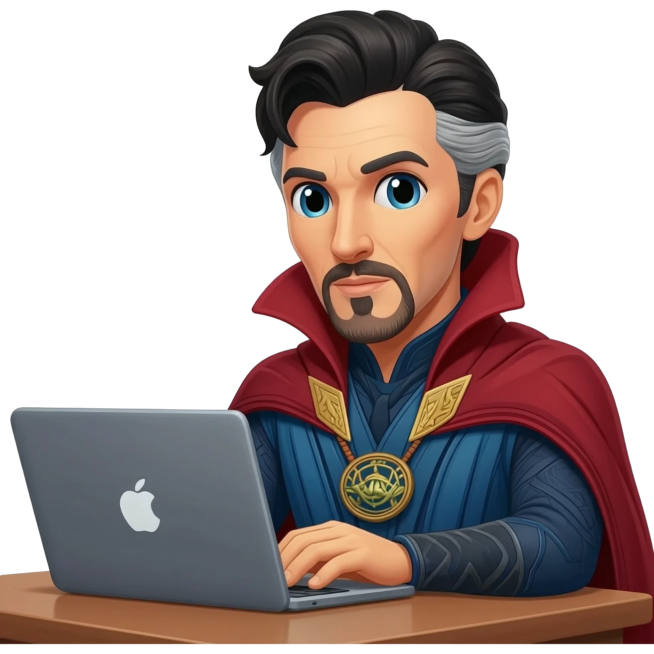 Doctor Strange coding on a laptop at a desk emoji