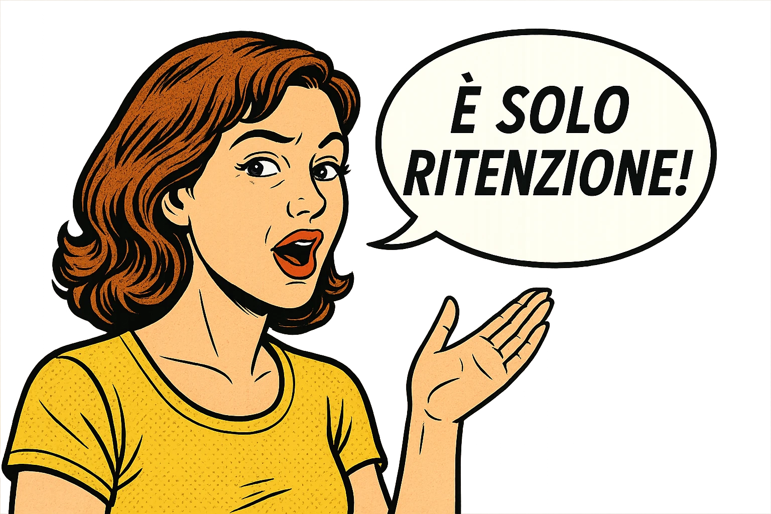 DONNA CHE DICE IN UN FUMETTO ALLA SUA DESTRA: "è SOLO RITENZIONE!" emoji