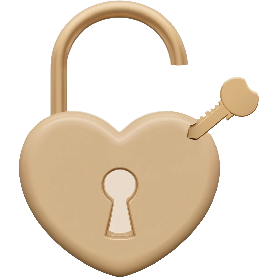 Light beige heart-shaped lock and key emoji