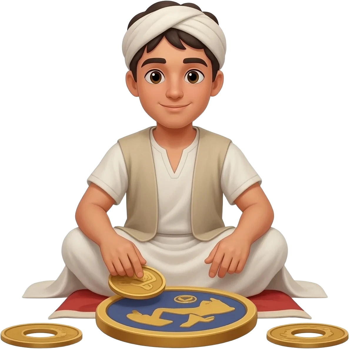  парень раскидвает раостно денгами, монетами  времена древнего иерумалима  emoji