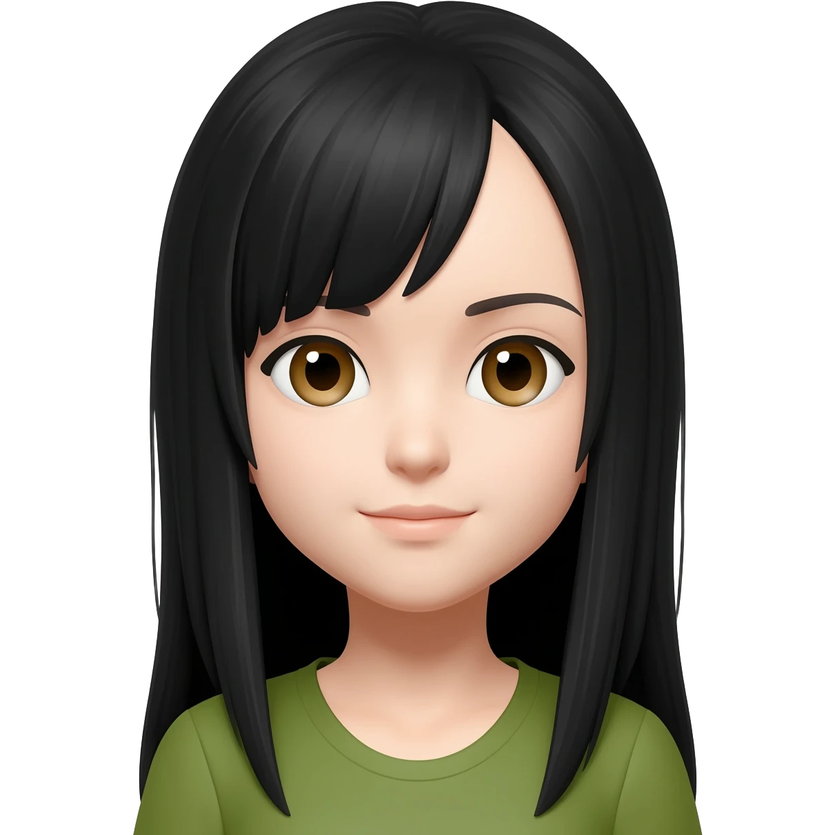 matcha girl black hair hazel eyes emoji