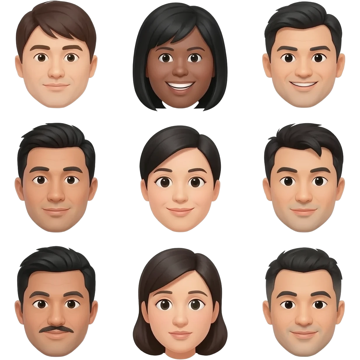 a lots os chinese people heads emoji