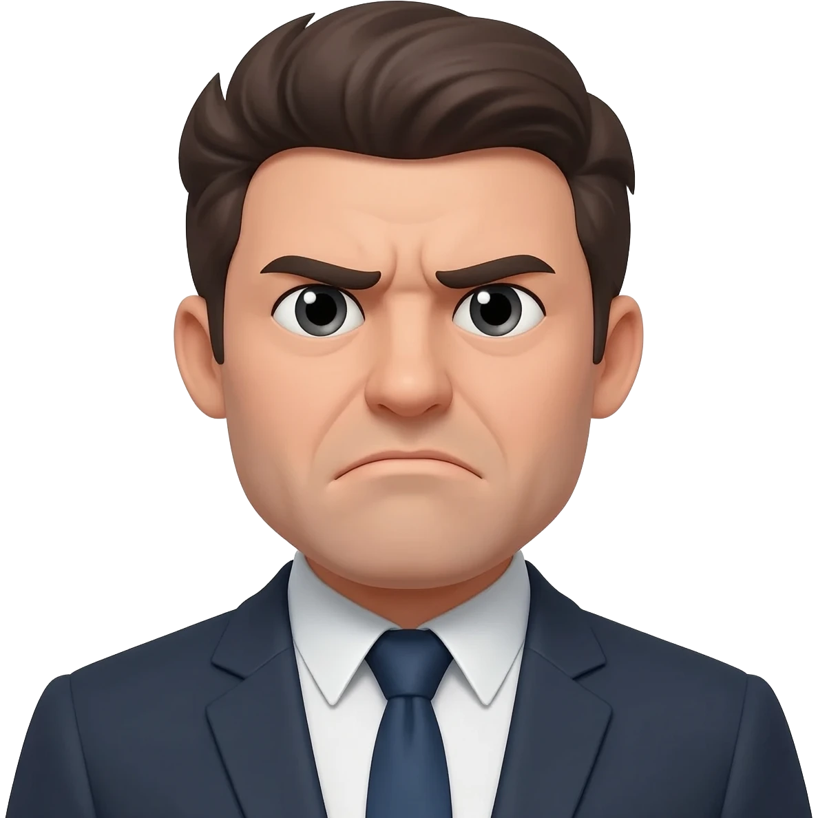 A disgruntled businessman emoji