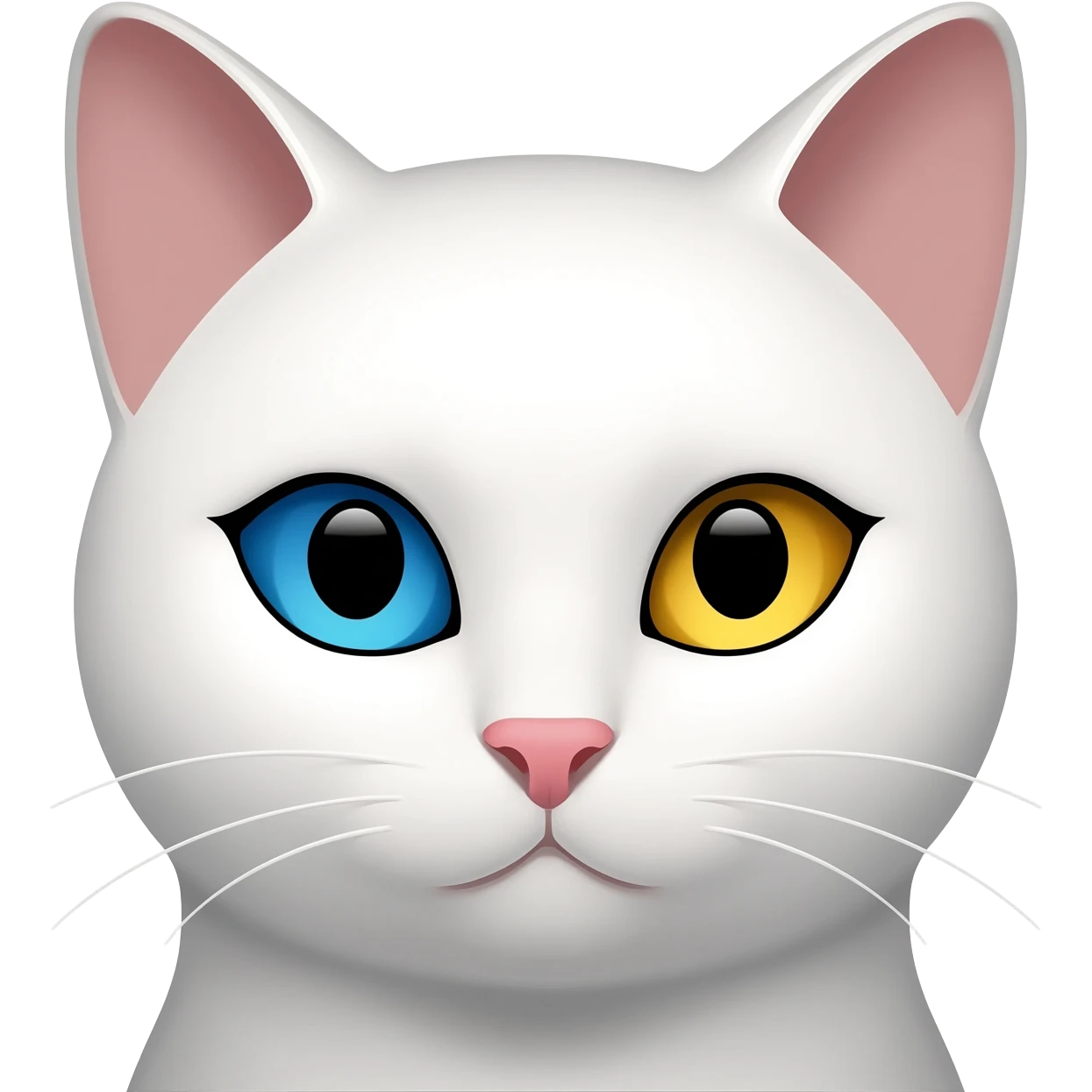 White Cat art nouveau with one blue eye and one golden eye emoji
