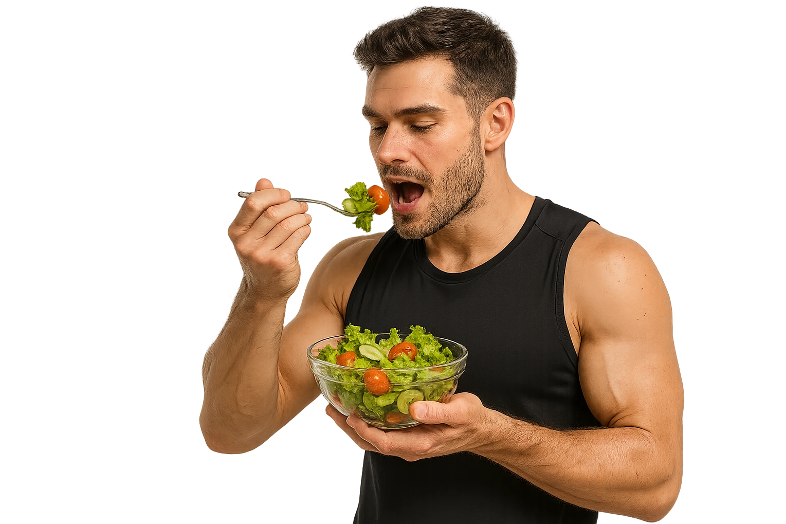 UOMO FITNESS CHE MANGIA INSALATA emoji