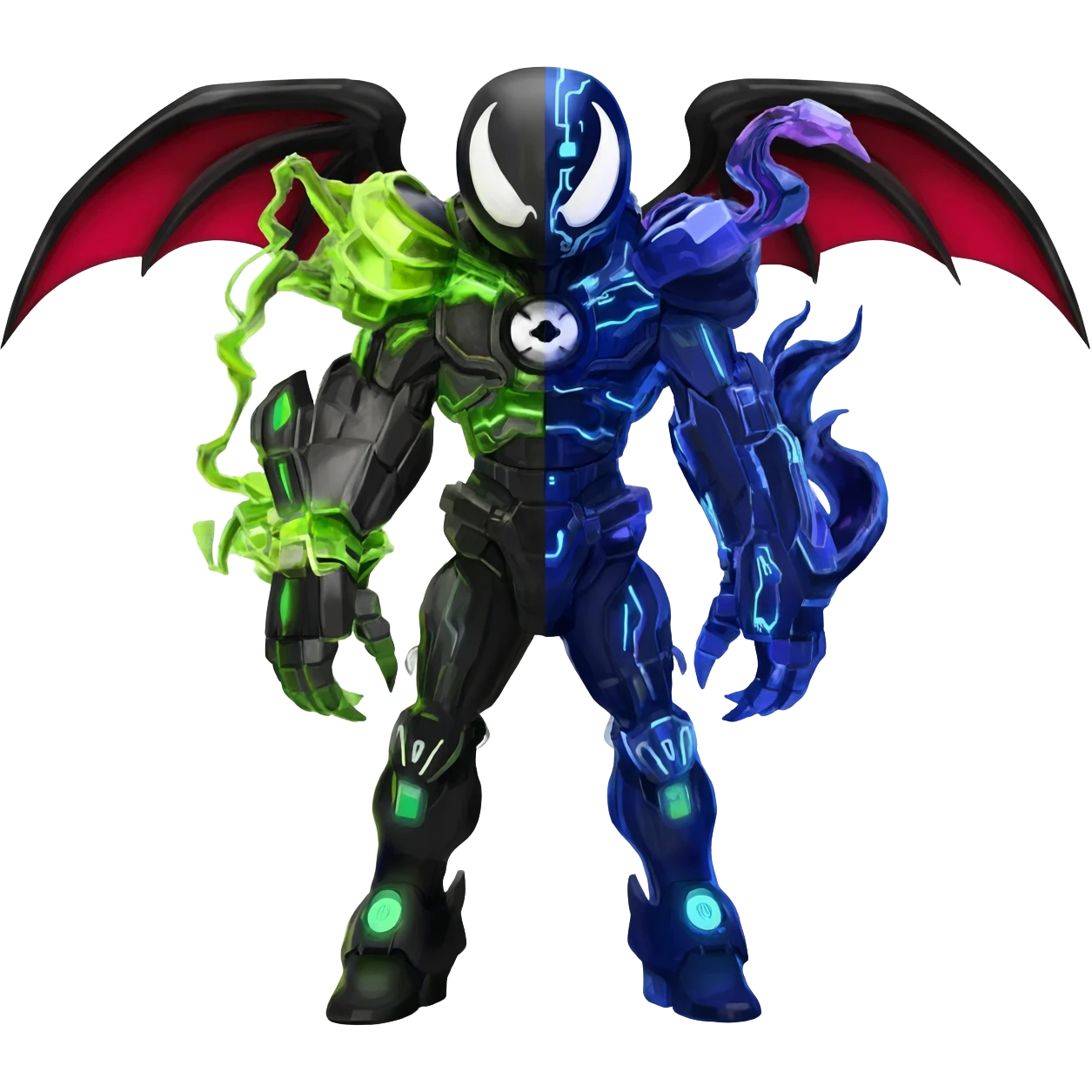 Venom-Cyberbug-Genesect-Zekrom-Darkrai-Scizor-fusion, full body emoji