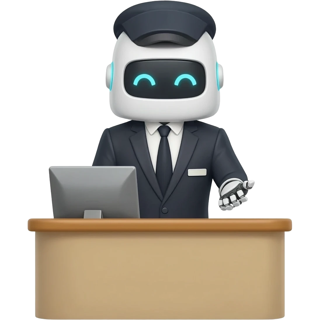 a robot as a hotel receptionist agent emoji