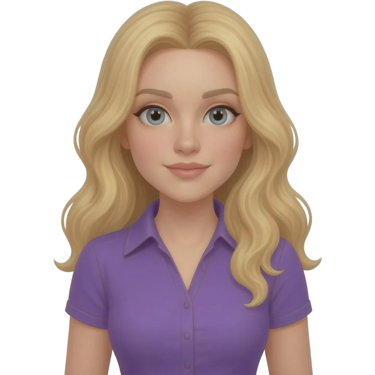Edit this emoji so it is a blonde woman with a purple shirt emoji