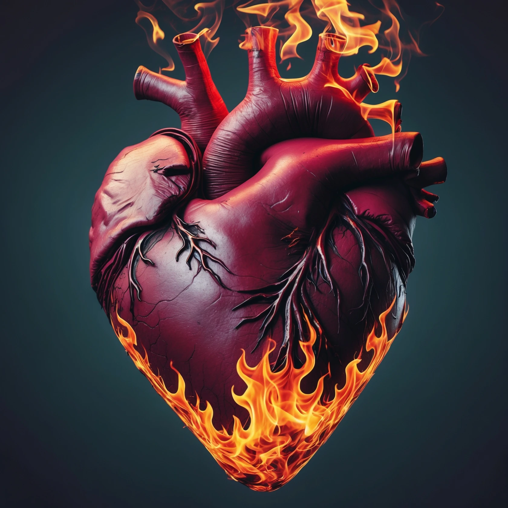emo heart with flames emoji