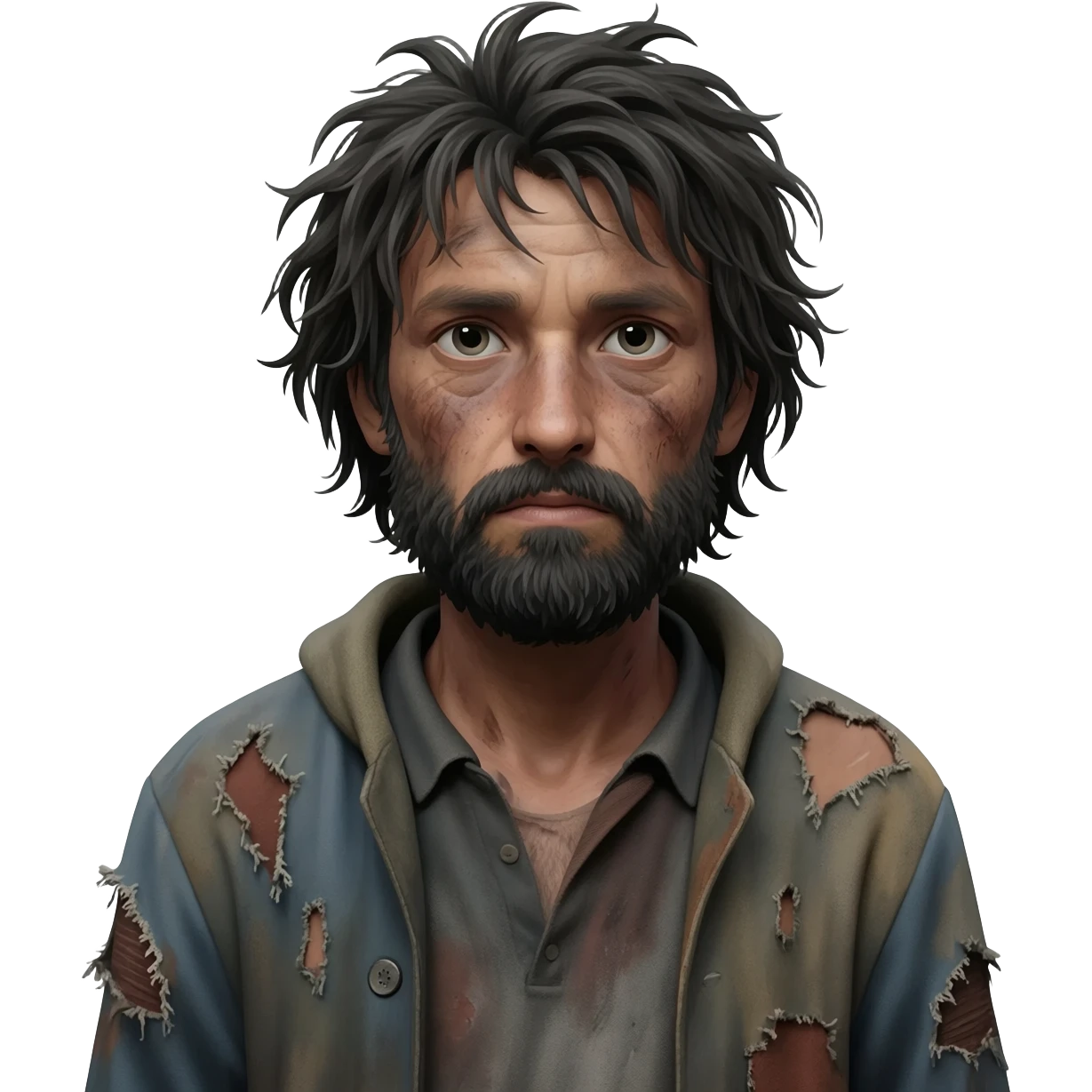 very dirty looking homeless person emoji