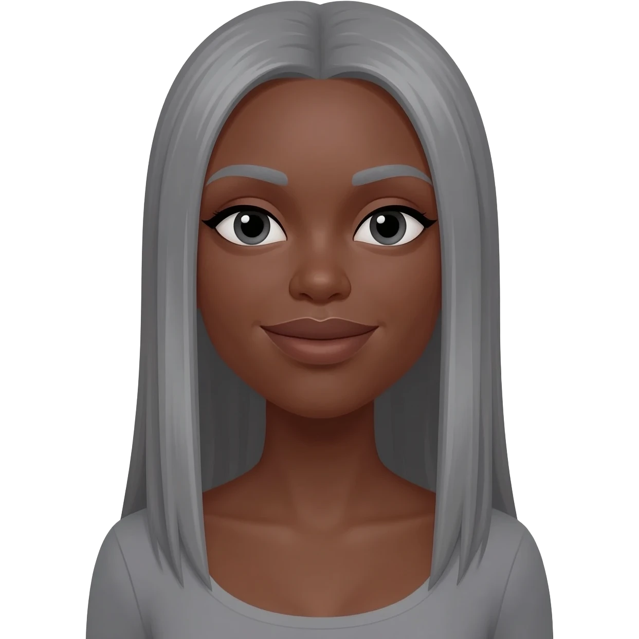 Gray hair  black woman  longer  hair straight hair emoji