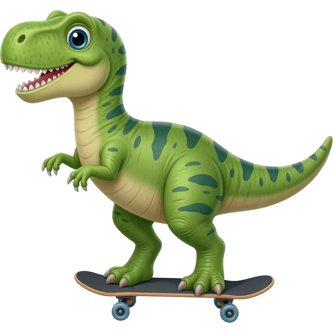Dinosaur on a skateboard emoji