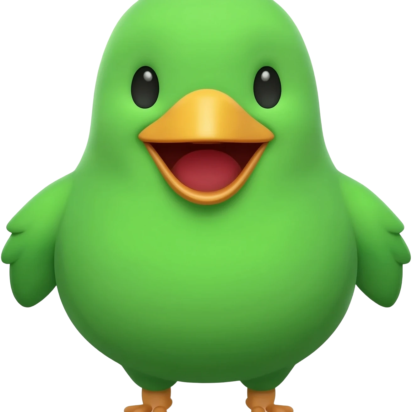 green chick laughing emoji