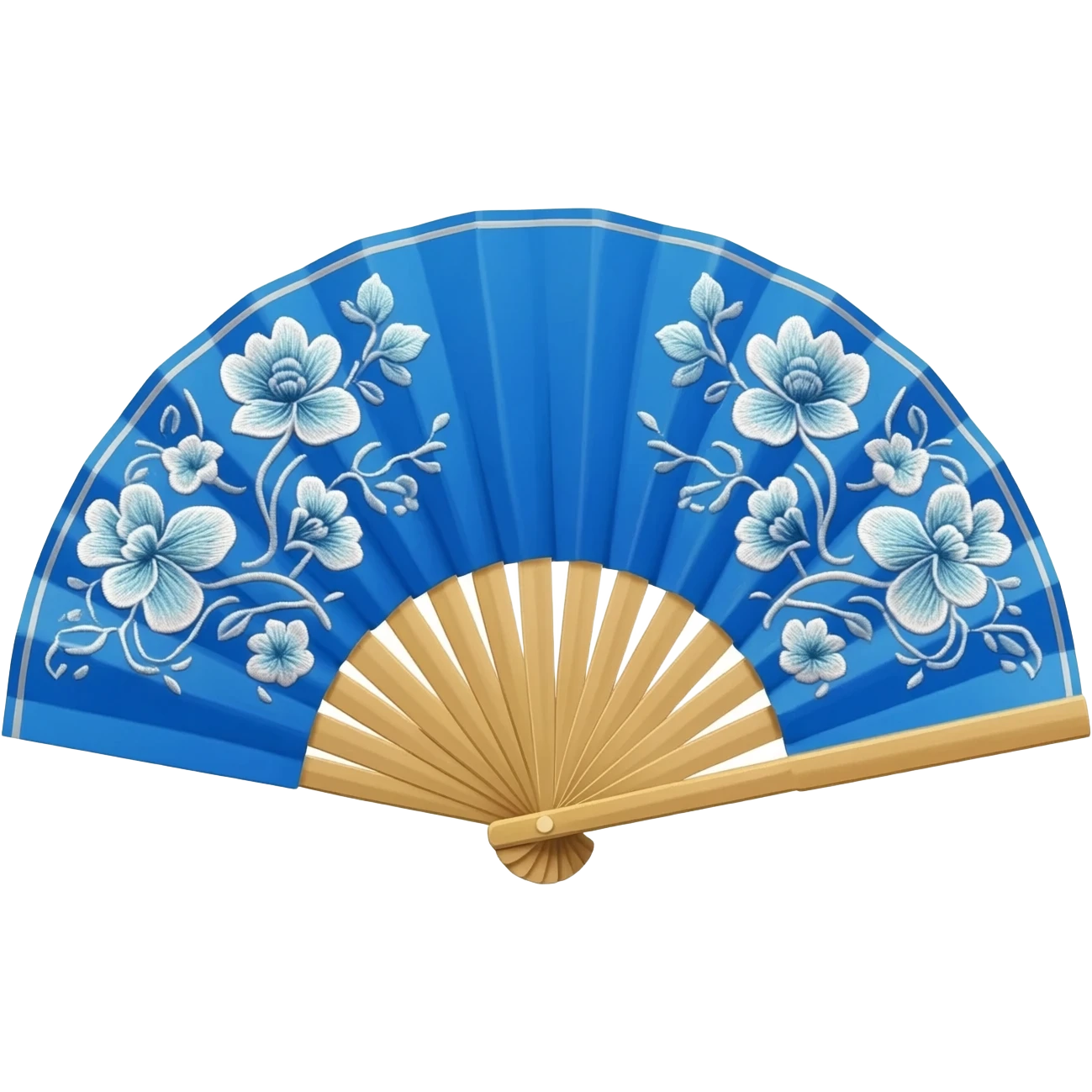 Blue and white Fan emoji