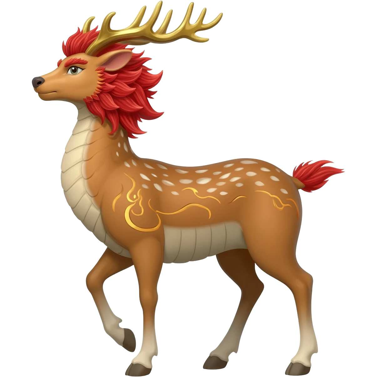 Qilin. half dragon, Half Deer. emoji