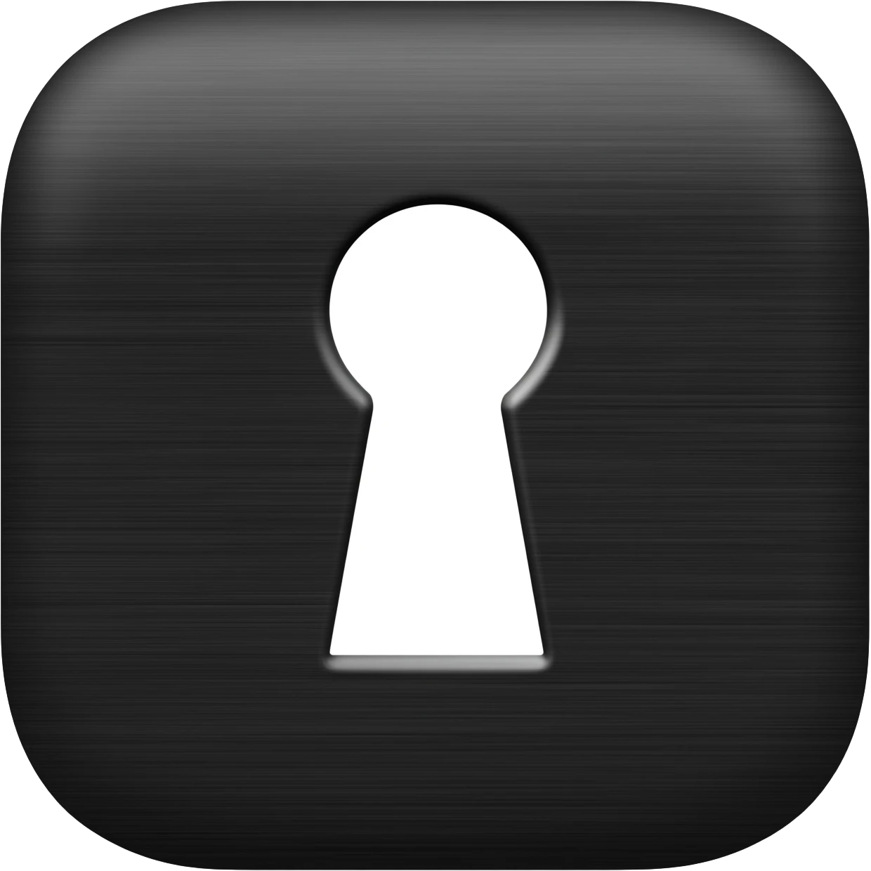 iPad black key hole lock screen icon dark metallic with thin stripes emoji