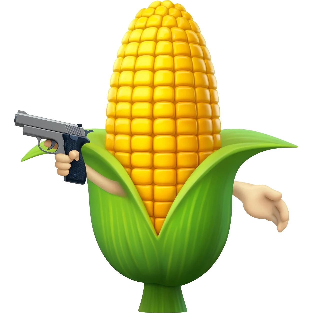 Cornball holding gun emoji