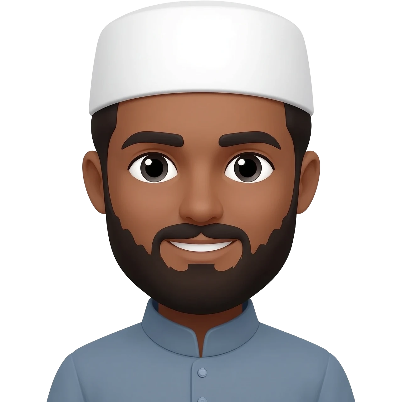 muslim man, bearded, dark skin tone emoji