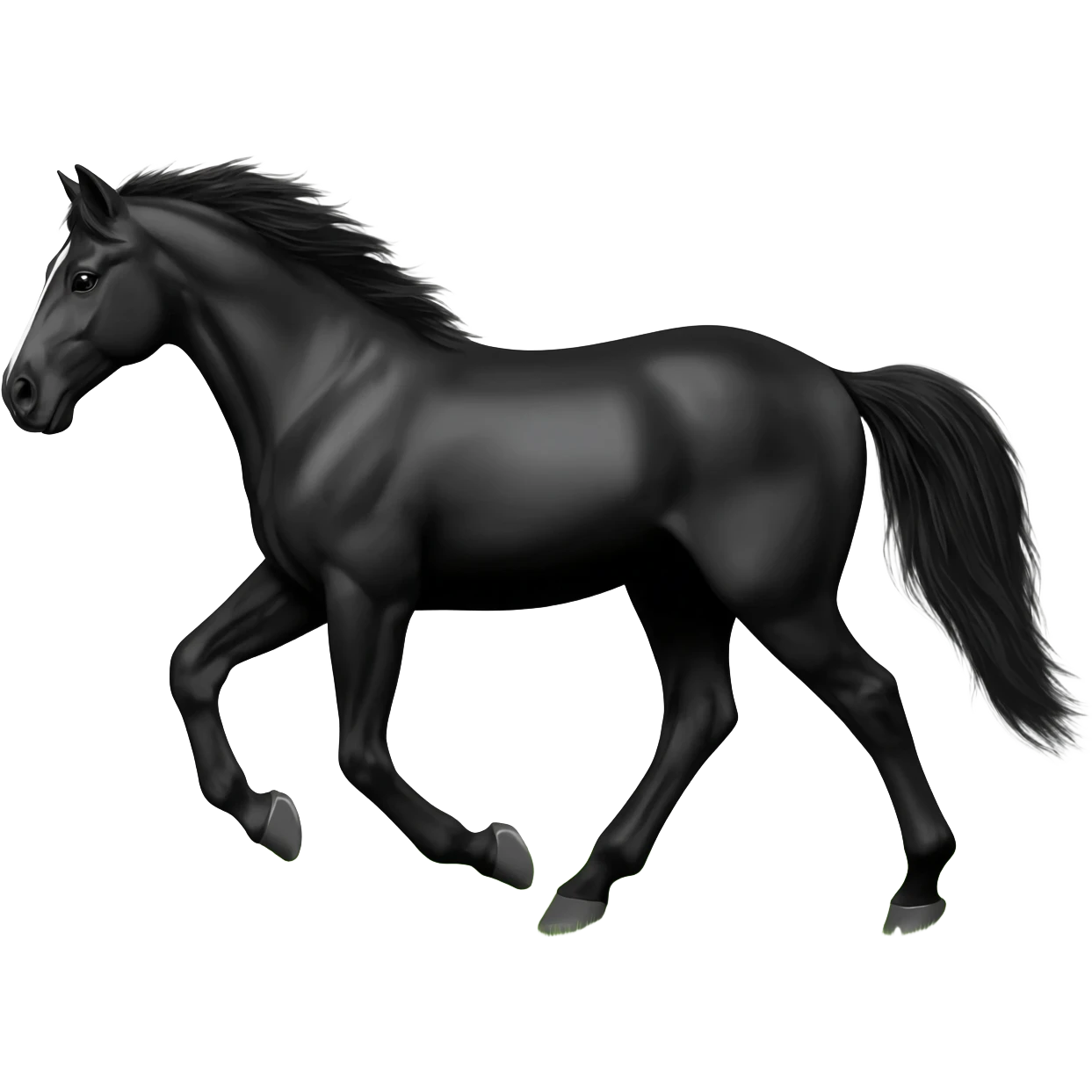 Black horse emoji running emoji