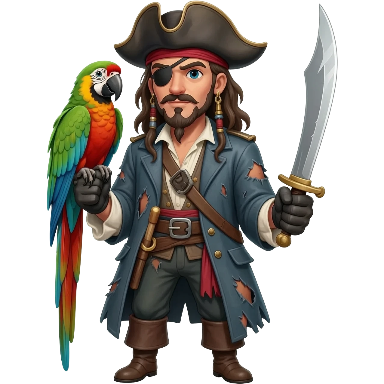 pirate and parrot emoji