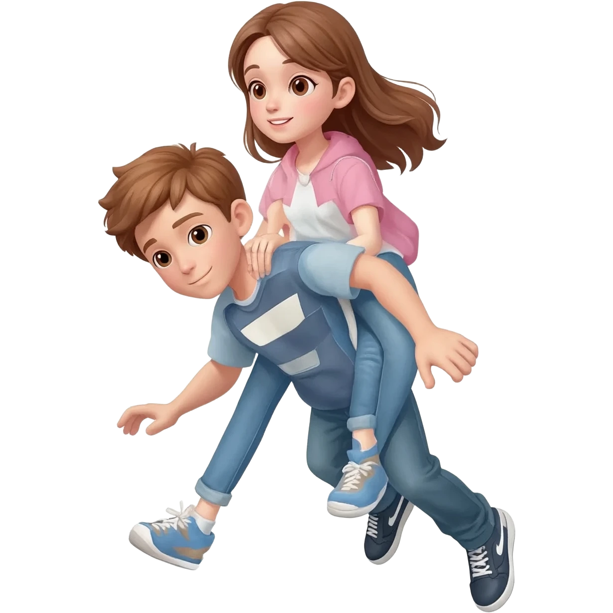 Girl riding boy emoji