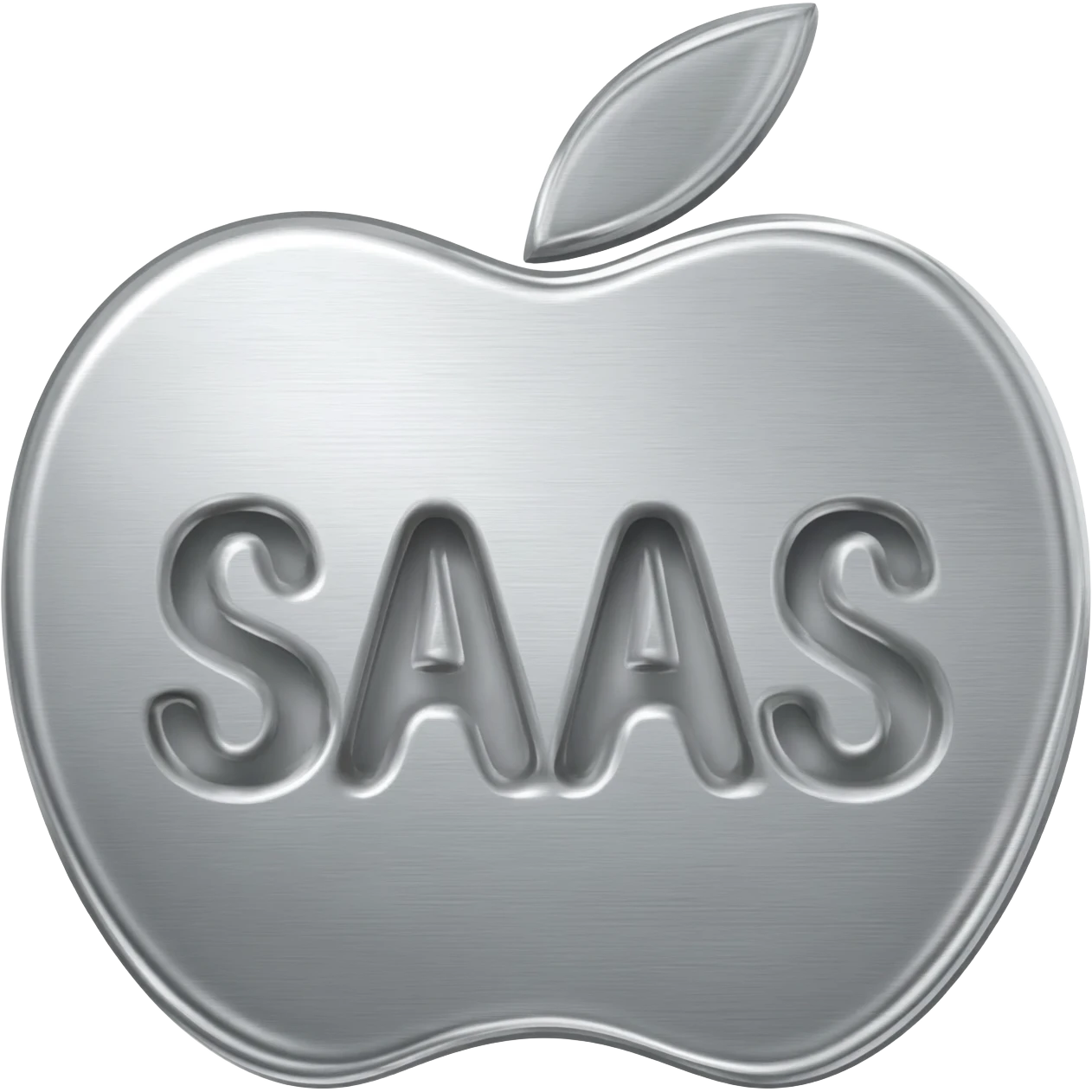 a object with saas written on it apple style emoji