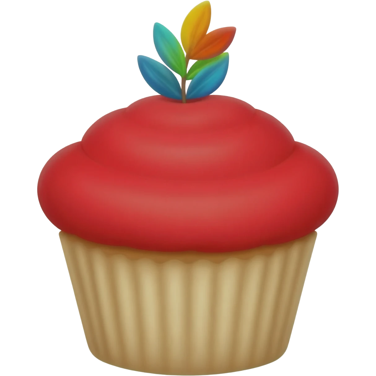 Cupcake with red colour emoji