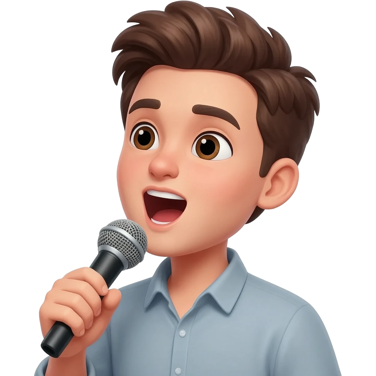 노래 부르는 멋지고 잘생긴 금방 청년 emoji