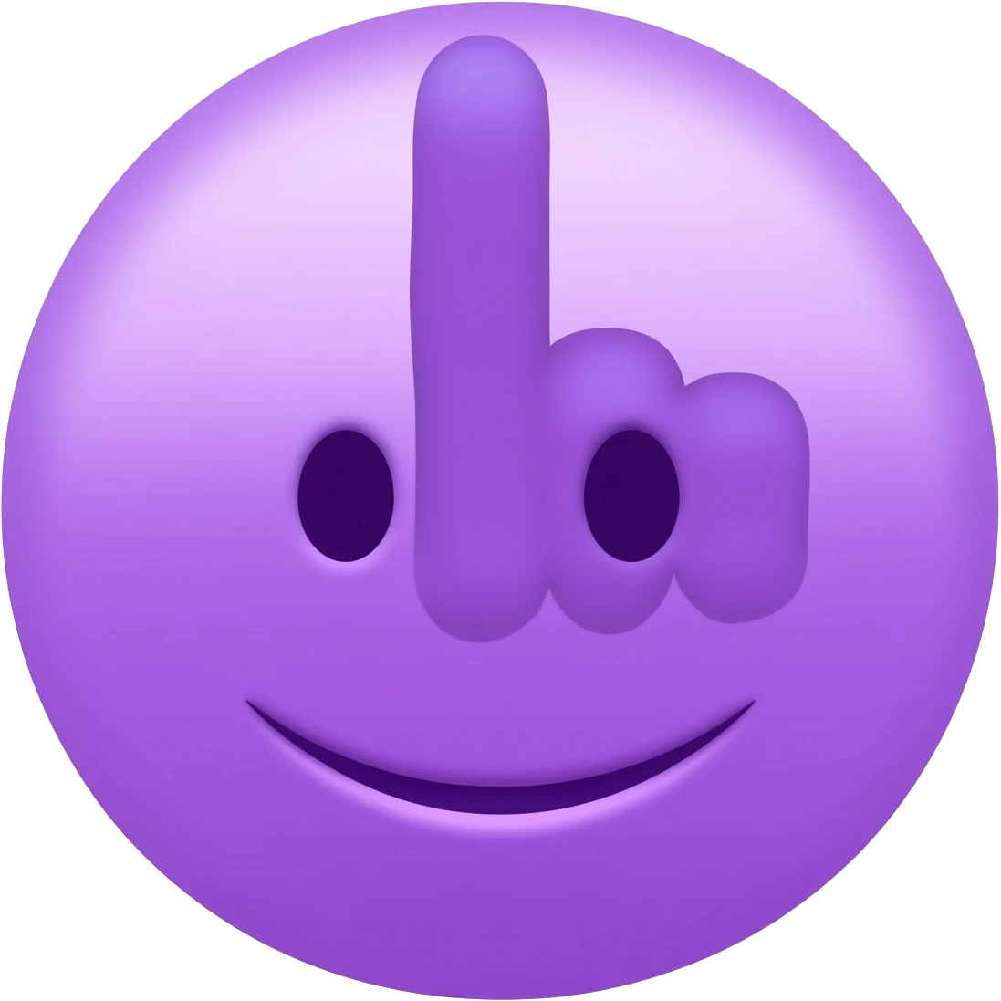 Purple smiling face flipping you off emoji